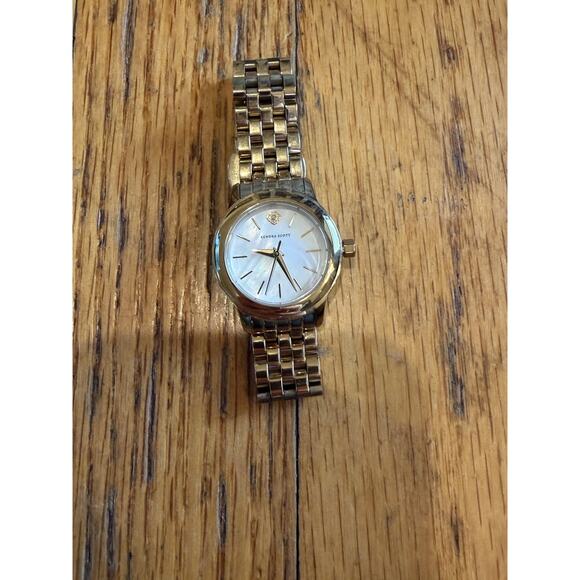 Kendra Scott Accessories - KENDRA SCOTT | ALEX GOLD TONE STAINLESS STEEL 28MM WATCH IVORY MOTHER OF PEARL